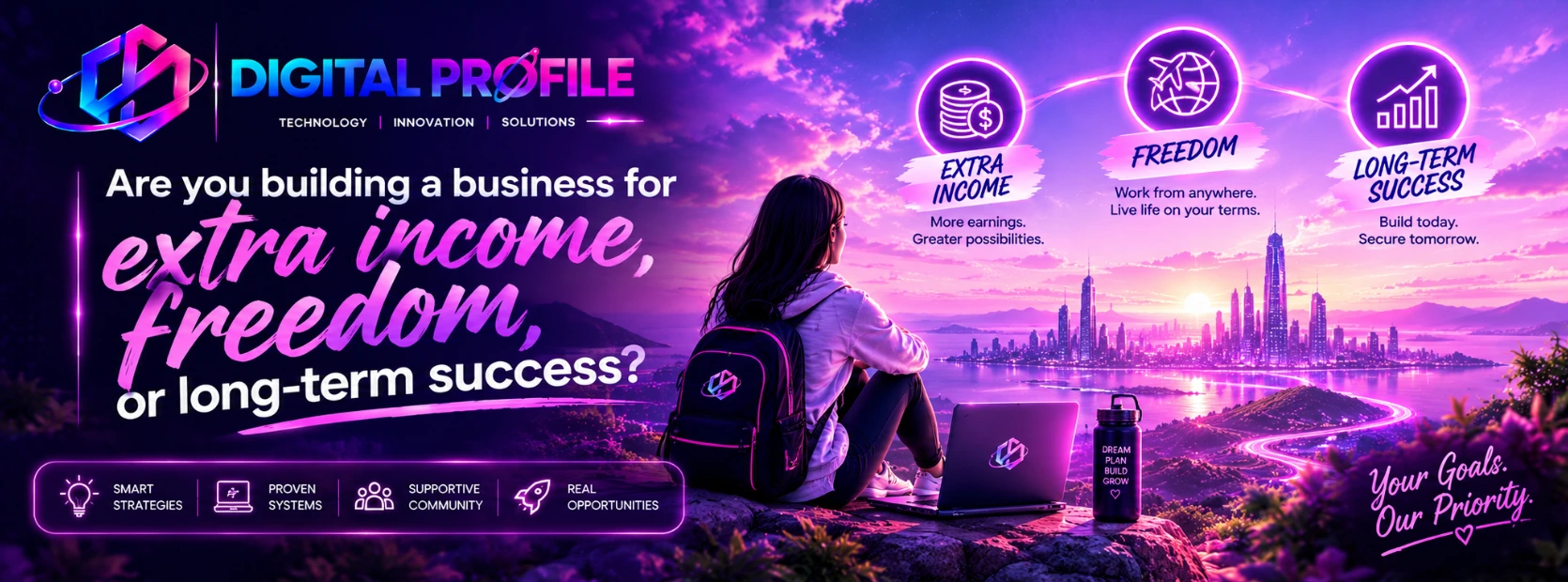 Building a business for extra income, freedom, and long-term success